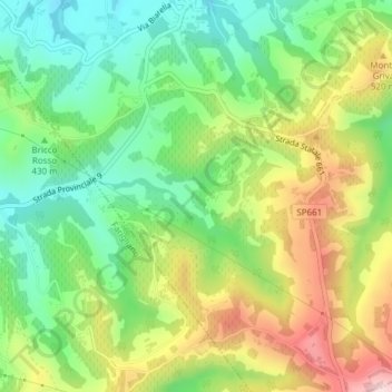 Mappa topografica Gombe, altitudine, rilievo