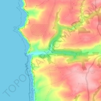 Mappa topografica Coombe, altitudine, rilievo