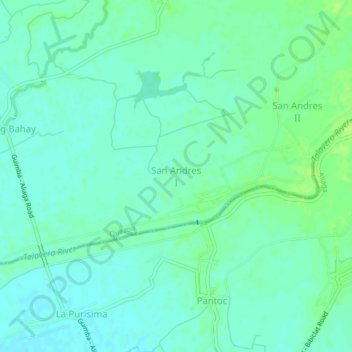 Mappa topografica San Andres I, altitudine, rilievo