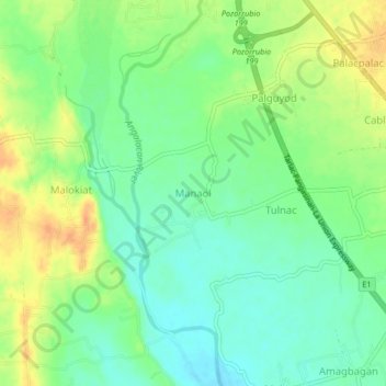 Mappa topografica Manaol, altitudine, rilievo
