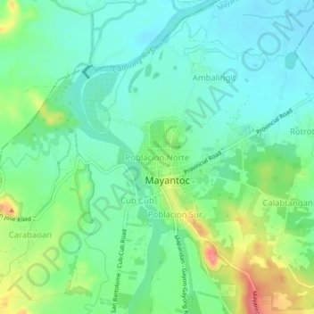 Mappa topografica Poblacion Norte, altitudine, rilievo
