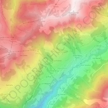 Mappa topografica Morensto, altitudine, rilievo
