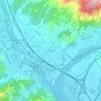 Mappa topografica Ceparana, altitudine, rilievo