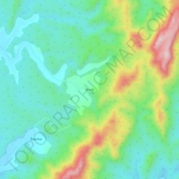 Mappa topografica Morki, altitudine, rilievo