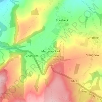 Mappa topografica Margrove Park, altitudine, rilievo