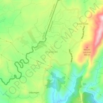 Mappa topografica Macabud, altitudine, rilievo