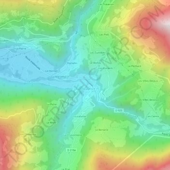 Mappa topografica La Glirettaz, altitudine, rilievo