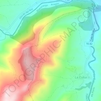 Mappa topografica Ferré, altitudine, rilievo