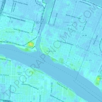 Mappa topografica Holy Cross, altitudine, rilievo