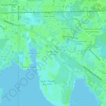 Mappa topografica Double Branch Estates, altitudine, rilievo