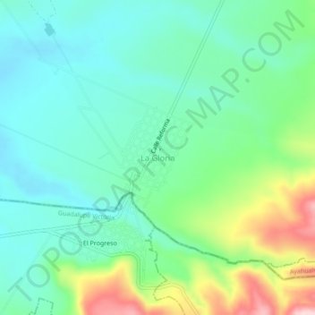 Mappa topografica La Gloria, altitudine, rilievo