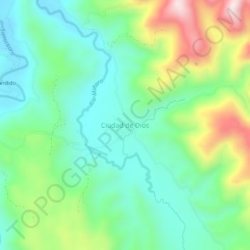 Mappa topografica Ciudad de Dios, altitudine, rilievo