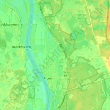 Mappa topografica Veld, altitudine, rilievo