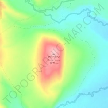 Mappa topografica Pitchpine Mountain, altitudine, rilievo