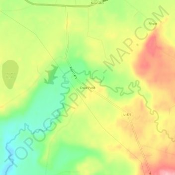 Mappa topografica Cruce Paisil, altitudine, rilievo