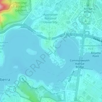 Mappa topografica Acton Peninsula, altitudine, rilievo
