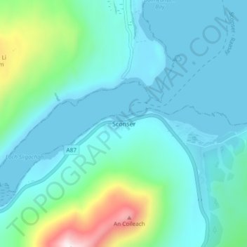 Mappa topografica Sconser, altitudine, rilievo