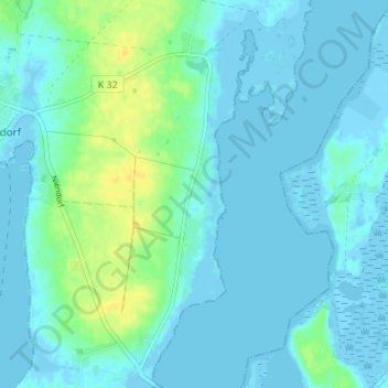 Mappa topografica Malchow, altitudine, rilievo