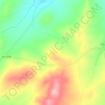 Mappa topografica Malagas, altitudine, rilievo