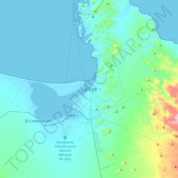Mappa topografica La Paz, altitudine, rilievo