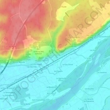 Mappa topografica Saint-Patrice, altitudine, rilievo