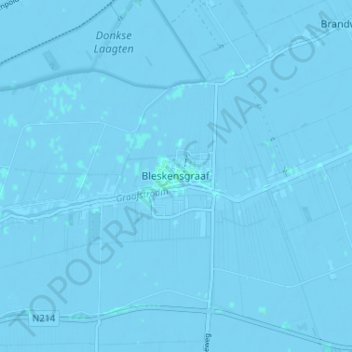 Mappa topografica Bleskensgraaf, altitudine, rilievo