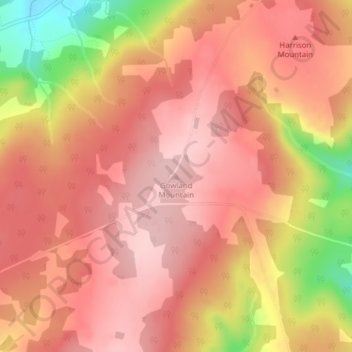 Mappa topografica Gowland Mountain, altitudine, rilievo