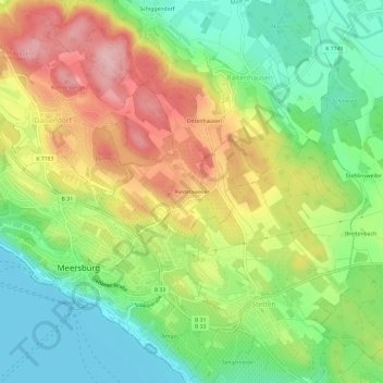 Mappa topografica Riedetsweiler, altitudine, rilievo