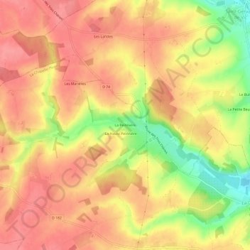 Mappa topografica La Peinnière, altitudine, rilievo