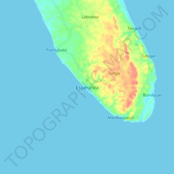 Mappa topografica Esperanza, altitudine, rilievo