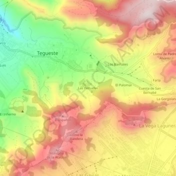 Mappa topografica Las Peñuelas, altitudine, rilievo