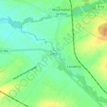 Mappa topografica Livry, altitudine, rilievo