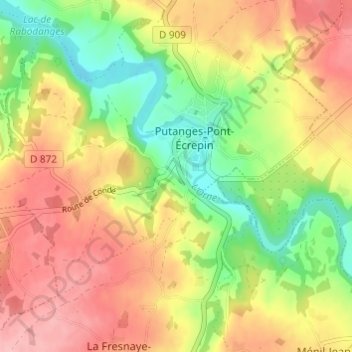 Mappa topografica Les Courtils, altitudine, rilievo