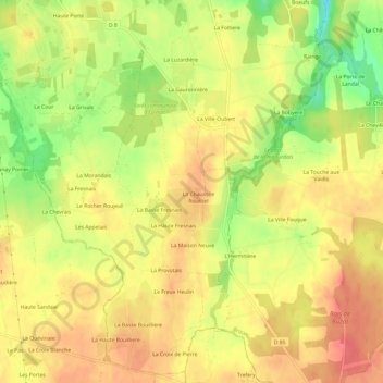 Mappa topografica Le Bahut, altitudine, rilievo