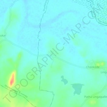 Mappa topografica Kompally, altitudine, rilievo