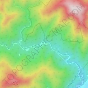 Mappa topografica Alhambra, altitudine, rilievo