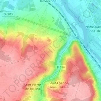 Mappa topografica Dormont, altitudine, rilievo