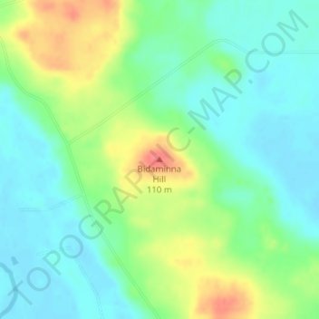 Mappa topografica Bidaminna Hill, altitudine, rilievo