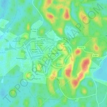 Mappa topografica Les Présidents, altitudine, rilievo