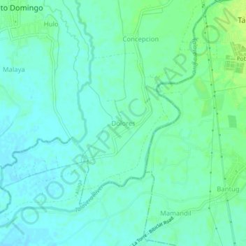 Mappa topografica Dolores, altitudine, rilievo