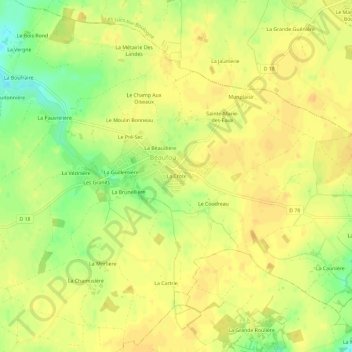 Mappa topografica La Croix, altitudine, rilievo