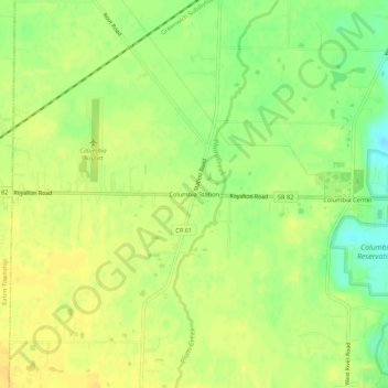 Mappa topografica Columbia Station, altitudine, rilievo