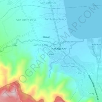 Mappa topografica Barangay 5, altitudine, rilievo