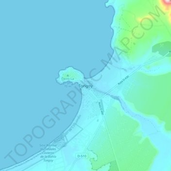 Mappa topografica Tongoy, altitudine, rilievo
