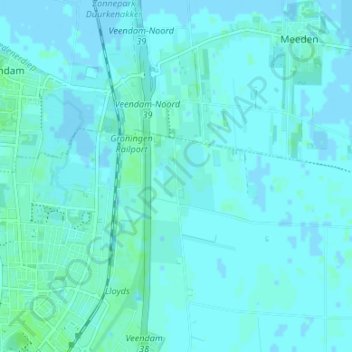 Mappa topografica Korte Akkers, altitudine, rilievo
