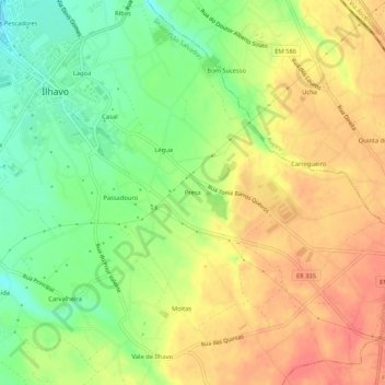 Mappa topografica Presa, altitudine, rilievo