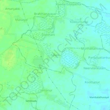Mappa topografica Solani, altitudine, rilievo