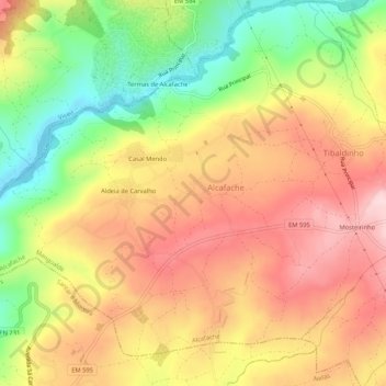 Mappa topografica Casal Sandinho, altitudine, rilievo