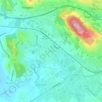 Mappa topografica Santa Sabina, altitudine, rilievo