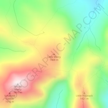 Mappa topografica Little Marcy, altitudine, rilievo